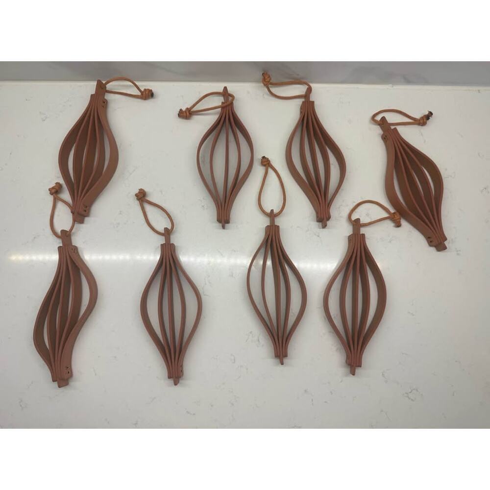 Lot of Faux Leather Christmas Ornaments